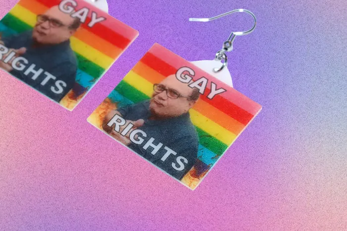 Sam Makes Things Earrings Danny DeVito Collection of Flaming Pride Flags Handmade Earrings Sam Makes Things Earrings Danny DeVito Collection of Flaming Pride Flags Handmade Earrings