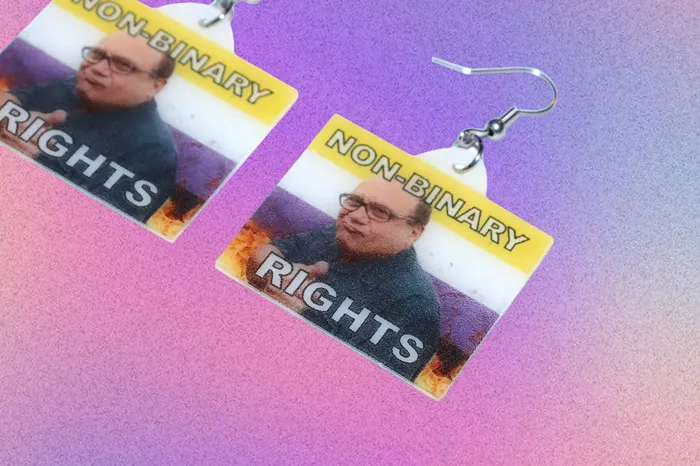 Sam Makes Things Earrings Danny DeVito Collection of Flaming Pride Flags Handmade Earrings Sam Makes Things Earrings Danny DeVito Collection of Flaming Pride Flags Handmade Earrings