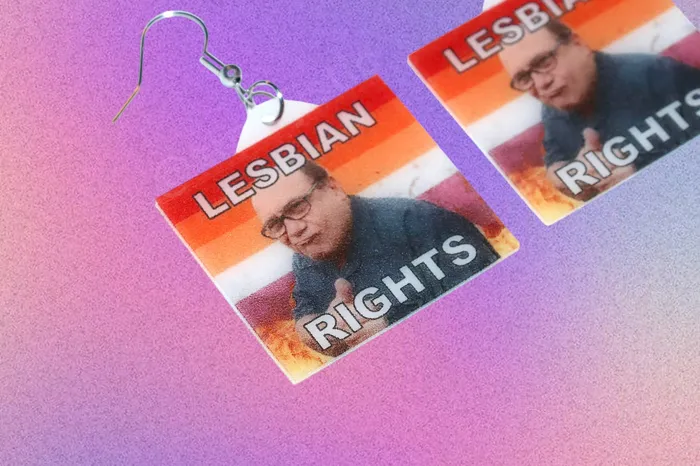 Sam Makes Things Earrings Danny DeVito Collection of Flaming Pride Flags Handmade Earrings Sam Makes Things Earrings Danny DeVito Collection of Flaming Pride Flags Handmade Earrings