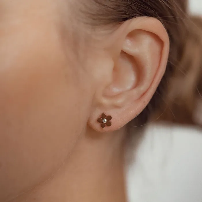 ForgetMeNot Stud Earrings Rose Gold Hey Happiness Earrings