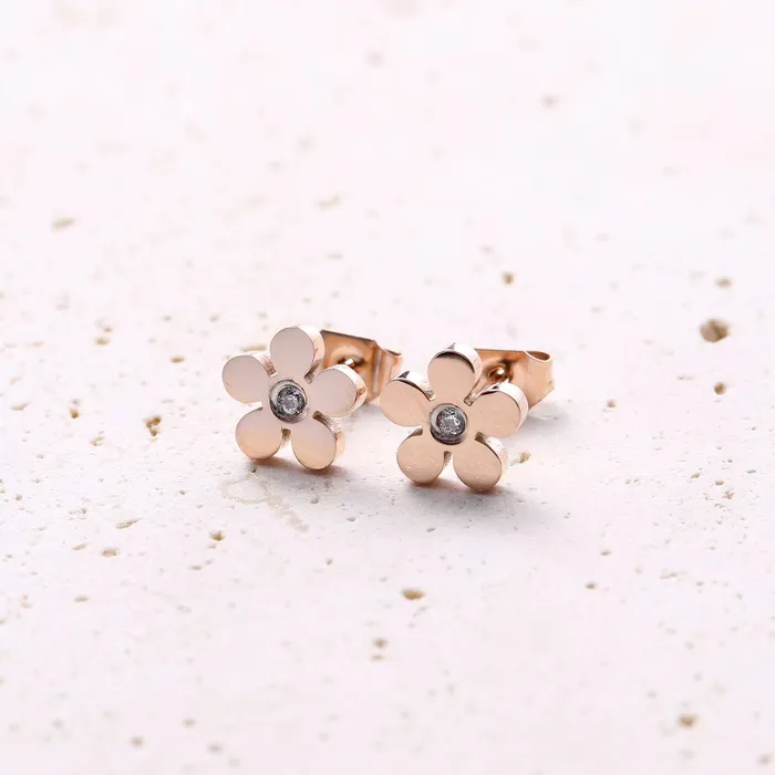 ForgetMeNot Stud Earrings Rose Gold Hey Happiness Earrings