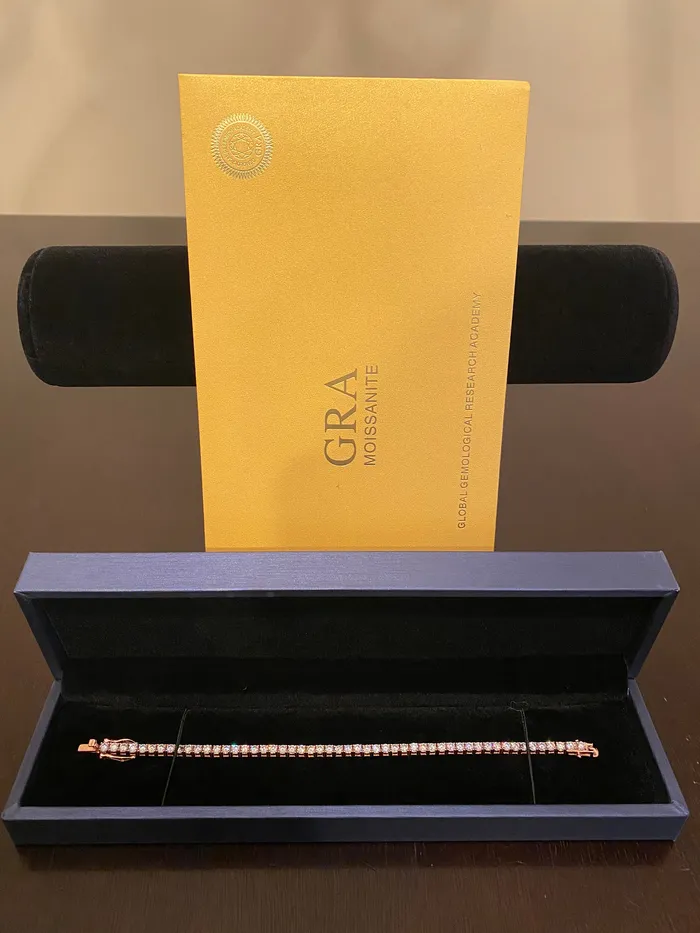 Bracelets 3mm Moissanite Tennis Bracelet 925 SilverRose Gold DripGawd Jewelry