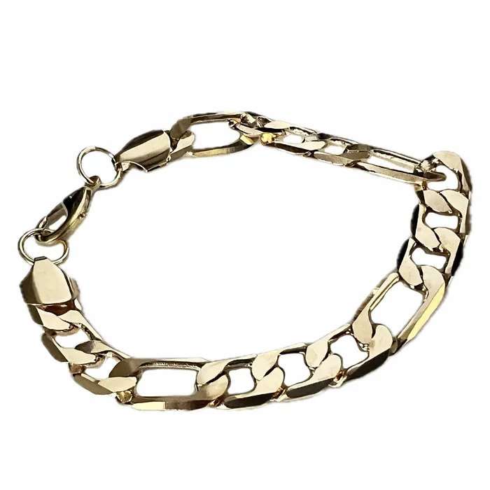 14k Gold Plated Figaro Link Bracelet 8 x 12mm Bling Cartel Admin Bracelets