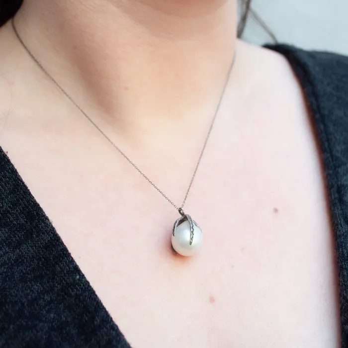 Silver South Sea Pearl Necklace Lauren Wolf Jewelry Necklaces