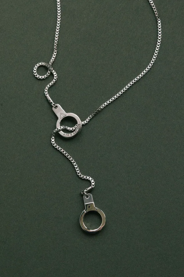 Air Anchor Necklaces The Stainless Steel Wanderer Necklace with Double Cuff Keepers