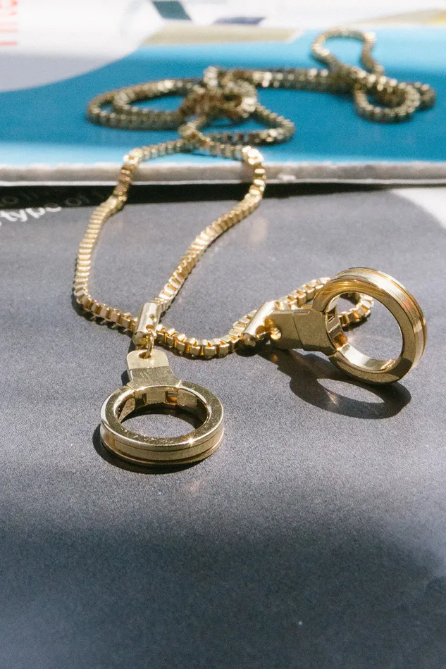 Air Anchor Necklaces The Stainless Steel Wanderer Necklace with Double Cuff Keepers
