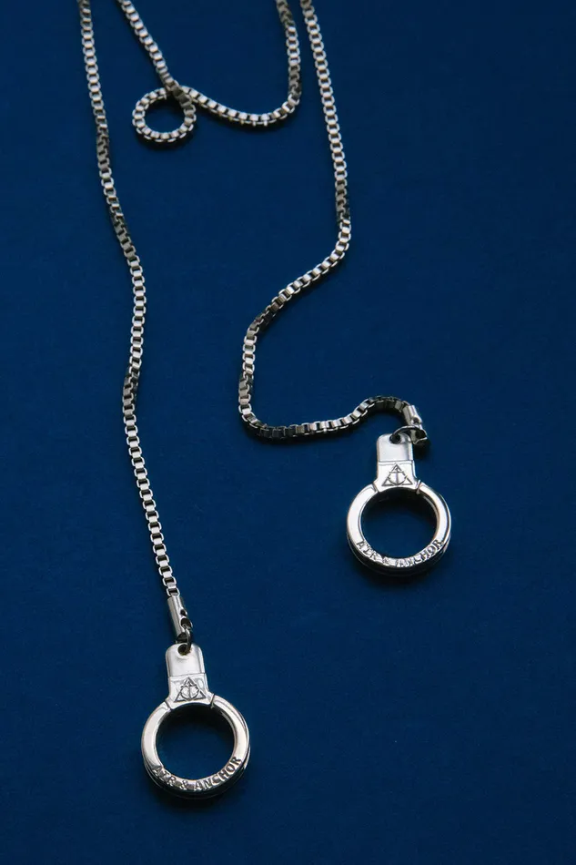 Air Anchor Necklaces The Stainless Steel Wanderer Necklace with Double Cuff Keepers
