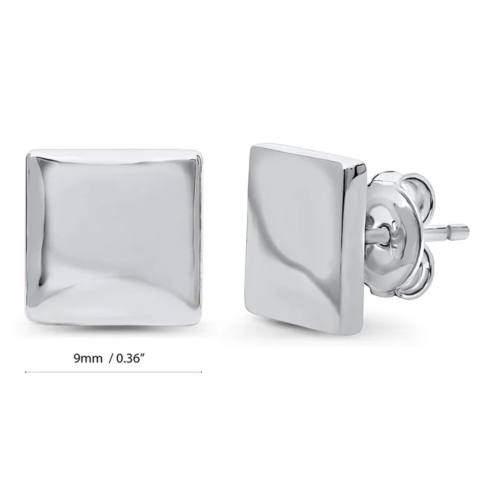 Cross Square Stud Earrings in Sterling Silver 2 Pairs BERRICLE Earrings