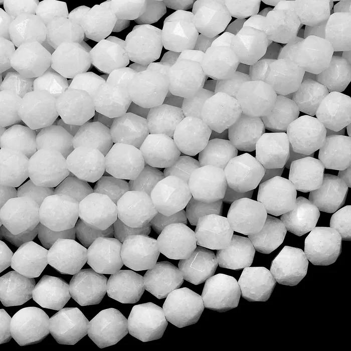 Earrings Intrinsic Trading Star Cut Natural White Jade Beads Faceted 8mm Rounded Nugget Sharp Facets 15 Strand Earrings Intrinsic Trading Star Cut Natural White Jade Beads Faceted 8mm Rounded Nugget Sharp Facets 15 Strand