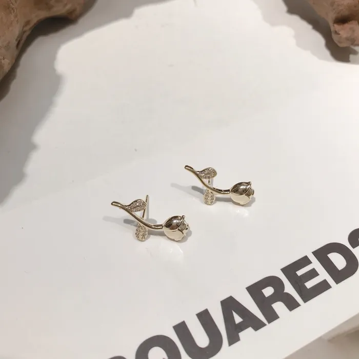Earrings Refined by AnnaKaci Gold Rose Earring Stud
