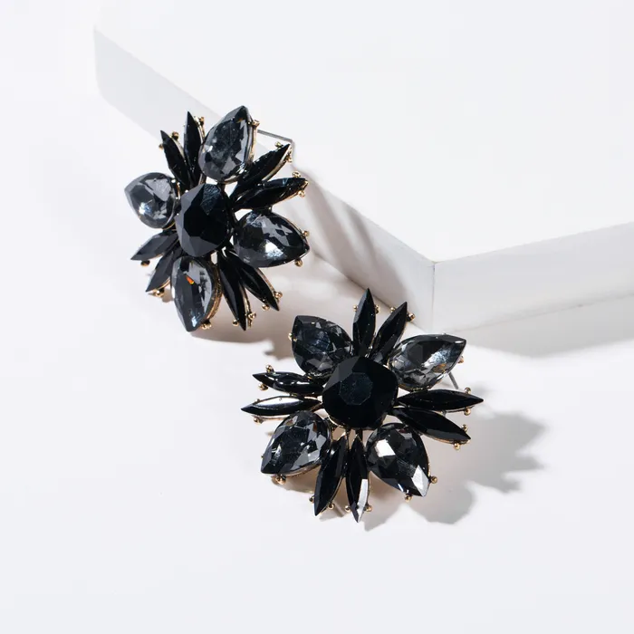 Elegant Round Flower Crystal Earring Refined by AnnaKaci Earrings