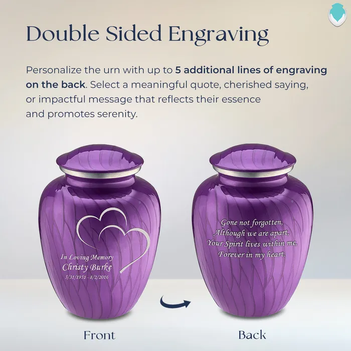 GetUrns Earrings Adult Embrace Pearl Purple Hearts Cremation Urn
