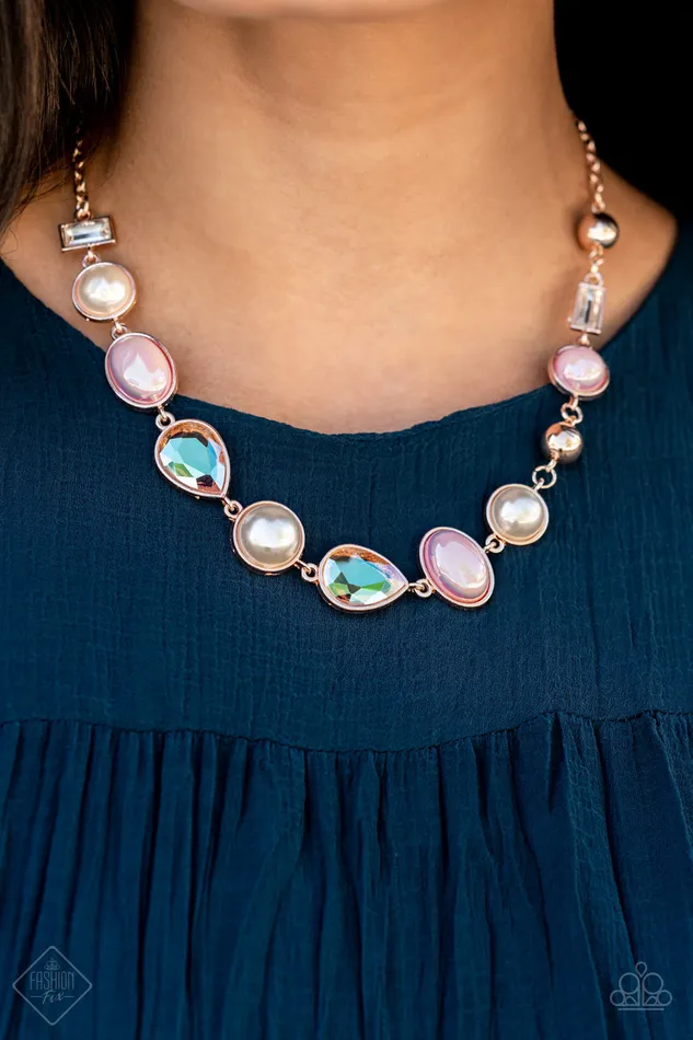 Nautical Nirvana Rose Gold Paparazzi Necklace All Eyes On U Jewelry Paparazzi Accessories Necklaces
