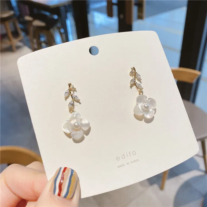 Refined by AnnaKaci Earrings Small Iridescent Flower Dangle Earring