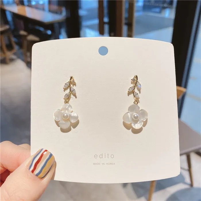 Refined by AnnaKaci Earrings Small Iridescent Flower Dangle Earring